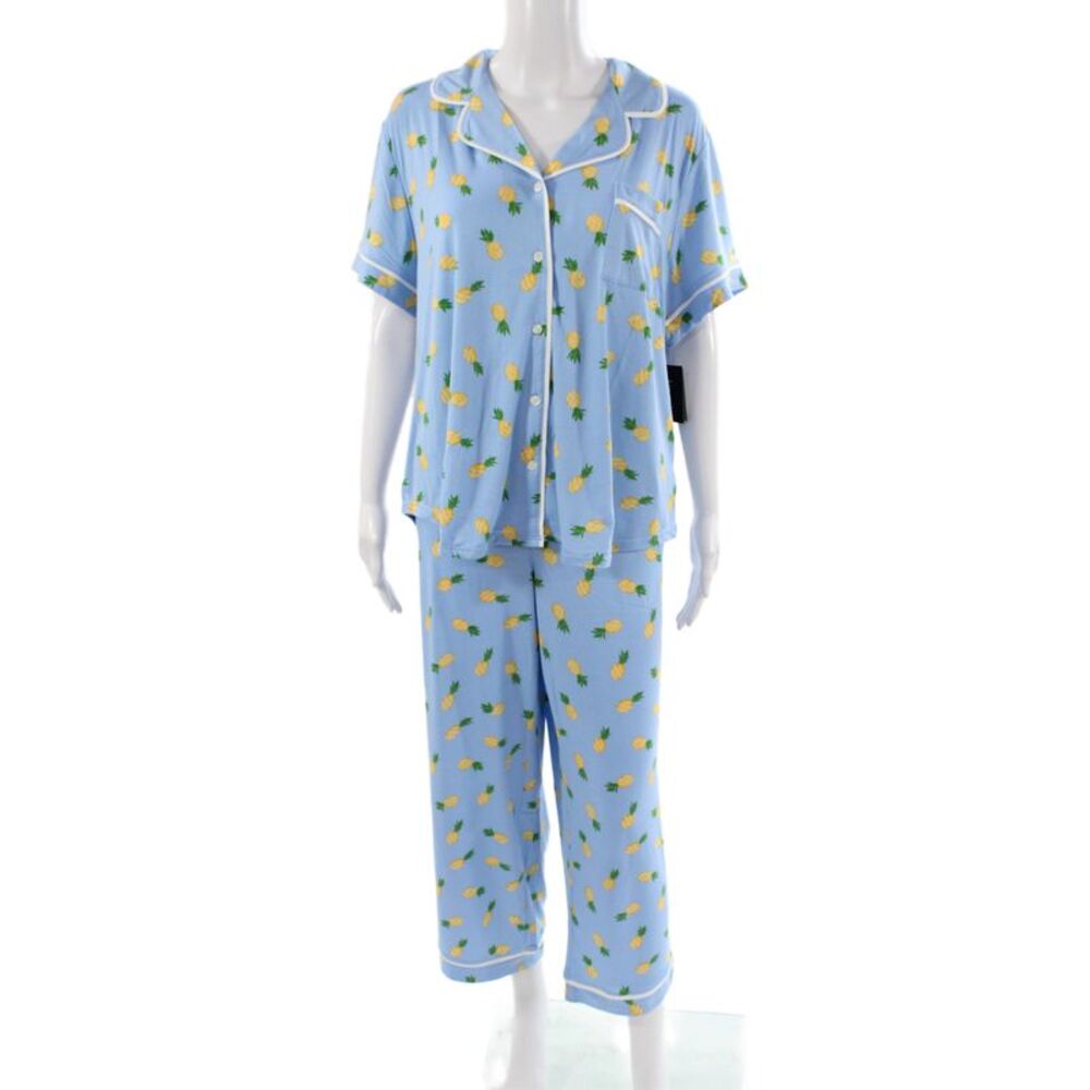 Kate Spade Women's Short Sleeves Two Piece Fruit Print Pajama Set Size 1X